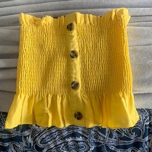 Smocked yellow top by Blue Blush
